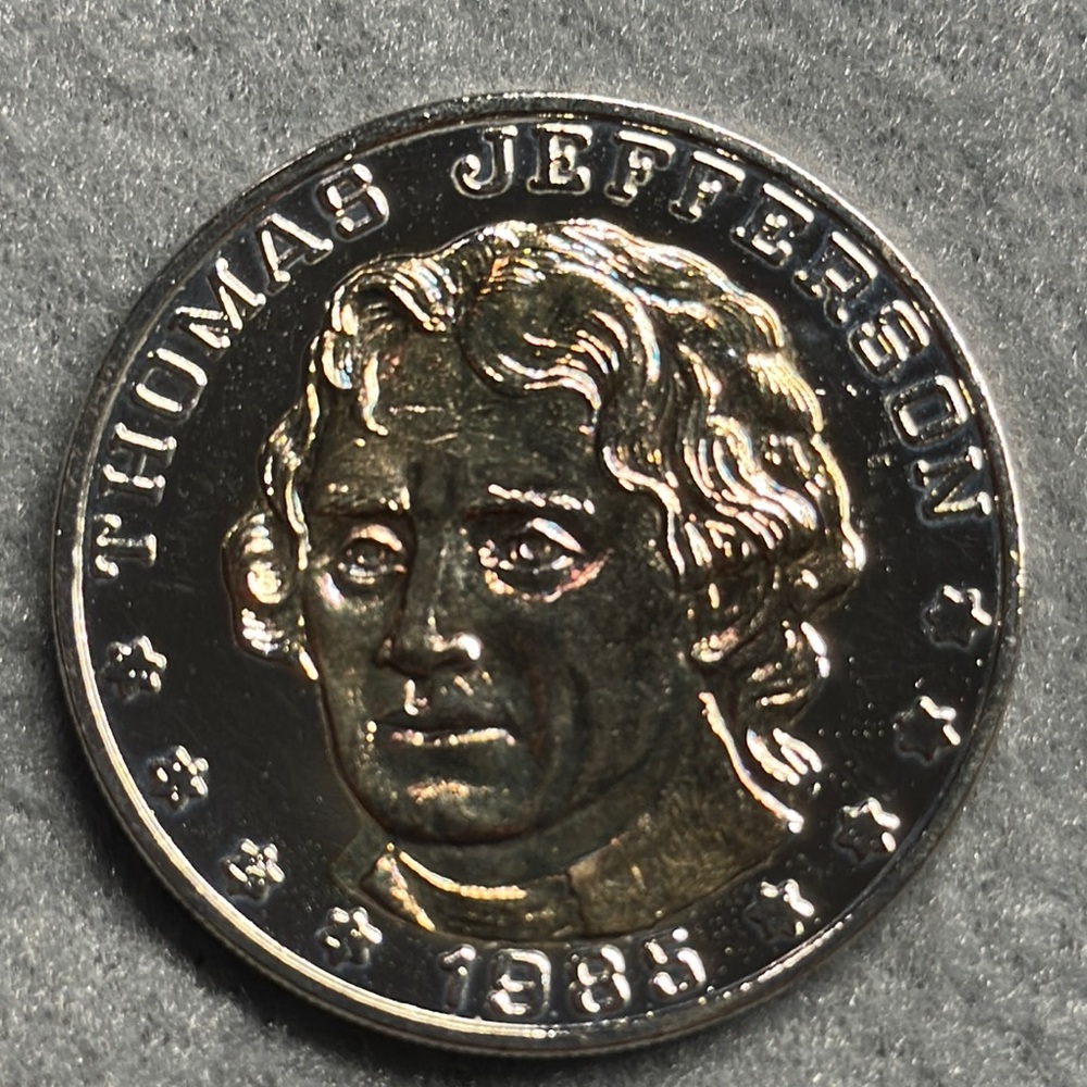 Thomas Jefferson 1985 185th anniversary Commemorative Coin